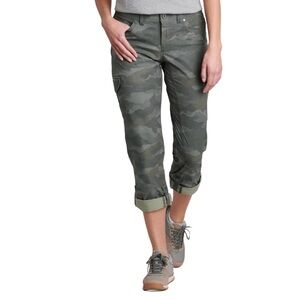 Kuhl Women's Freeflex Rollup Green Gray Camouflage Hiking Pants 8